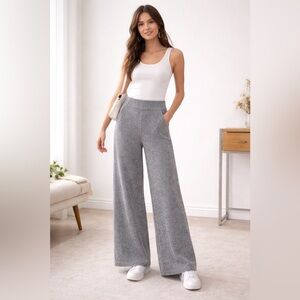 Sonoma Heather Gray Knit Fabric wide leg pants size Small